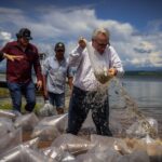 Inicia el gobernador Rocha con la siembra de alevines en la presa Sanalona y 13 embalses más de Culiacán