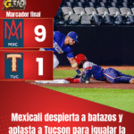 Mexicali despierta a batazos y aplasta a Tucson para igualar la serie