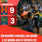 Hermosillo remonta con poder y se queda con el tercero en Los Mochis