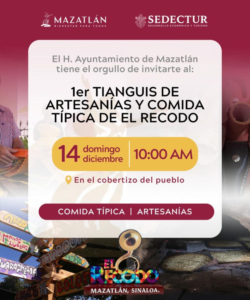 Invitan al 1er Tianguis de Artesanías y Comida Típica de El Recodo