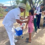 Secretaría de Salud supervisa campaña de vacunación contra el sarampión en el sur del estado