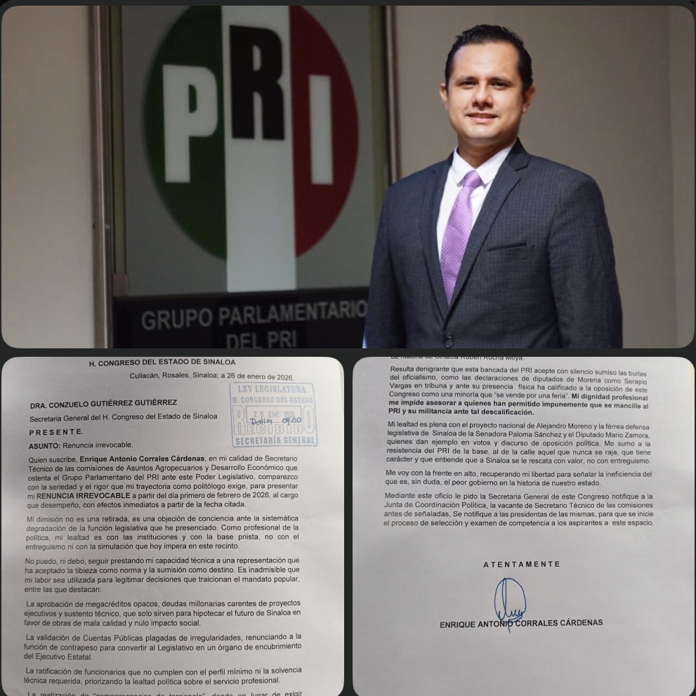 Ni con tibios ni con sumisos: Enrique Corrales dinamita la simulación del PRI en el Congreso de Sinaloa.