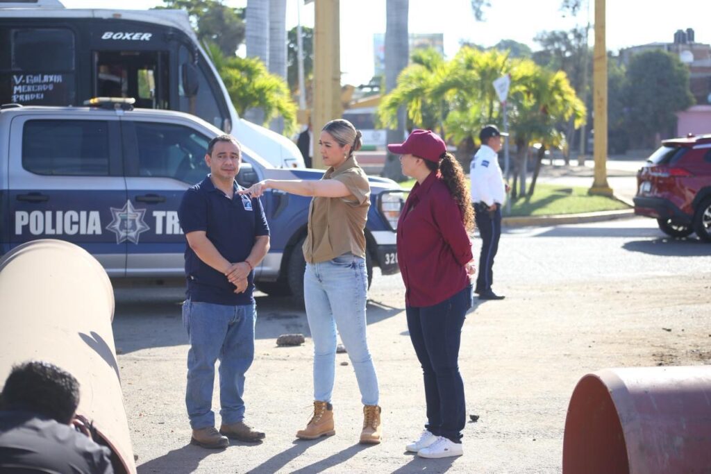 Estrella Palacios supervisa los trabajos del Colector Jabalíes Norte; la obra lleva un 88% de avance