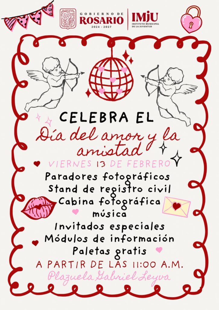Ayuntamiento de Rosario invita a celebrar el Día de San Valentín con diversas actividades