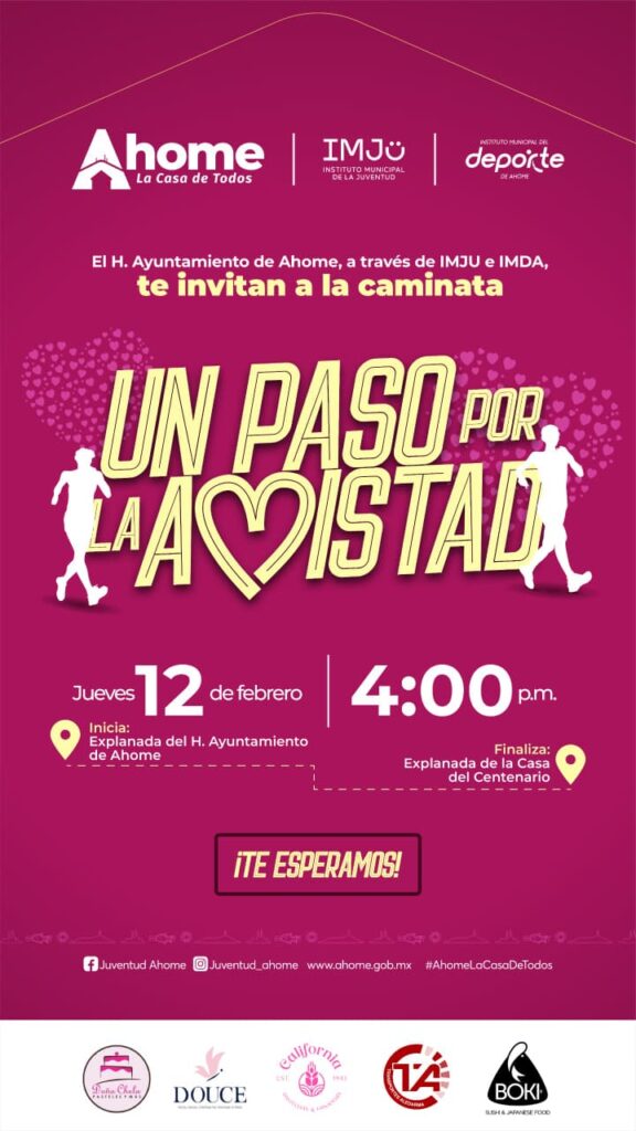 Invita IMJU a caminata “Un Paso por la Amistad” y al Bazar “Emprende Love”.