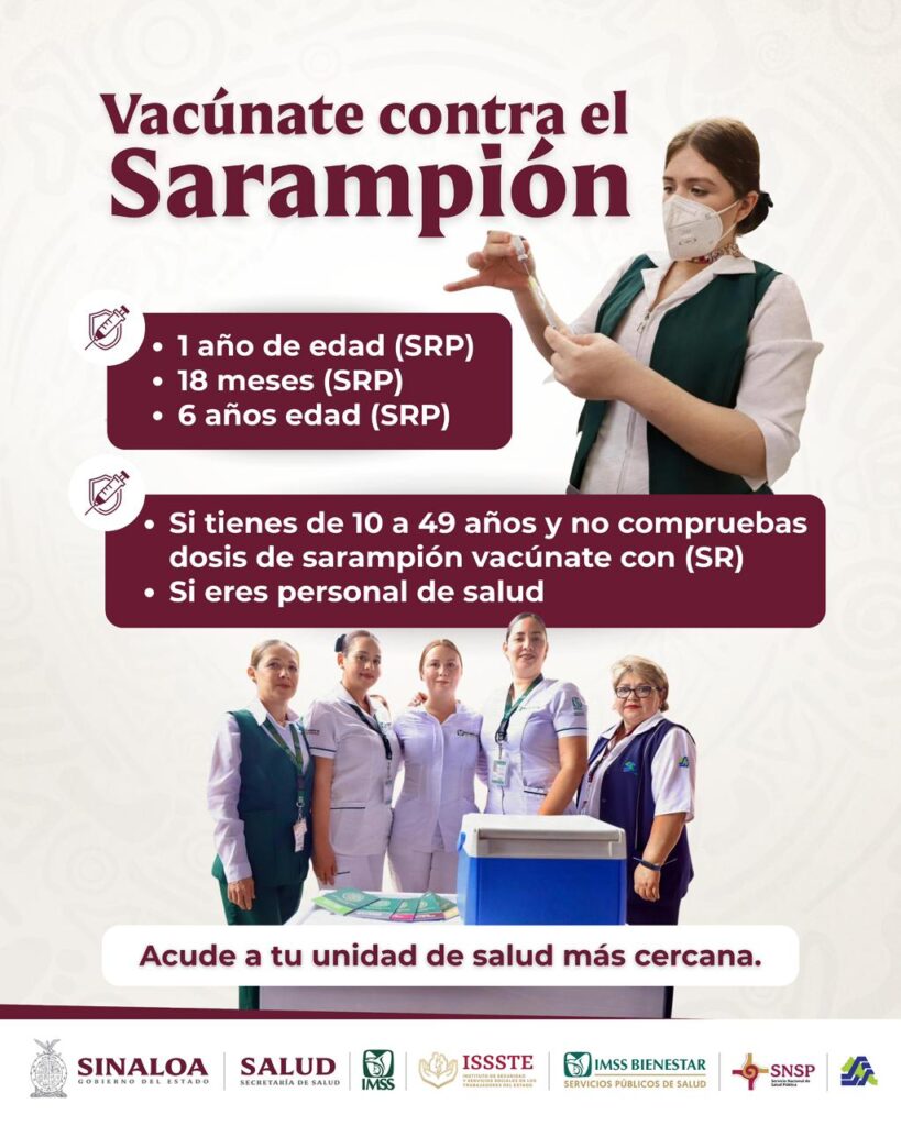 Secretaría de Salud llama a la población a vacunarse contra el sarampión