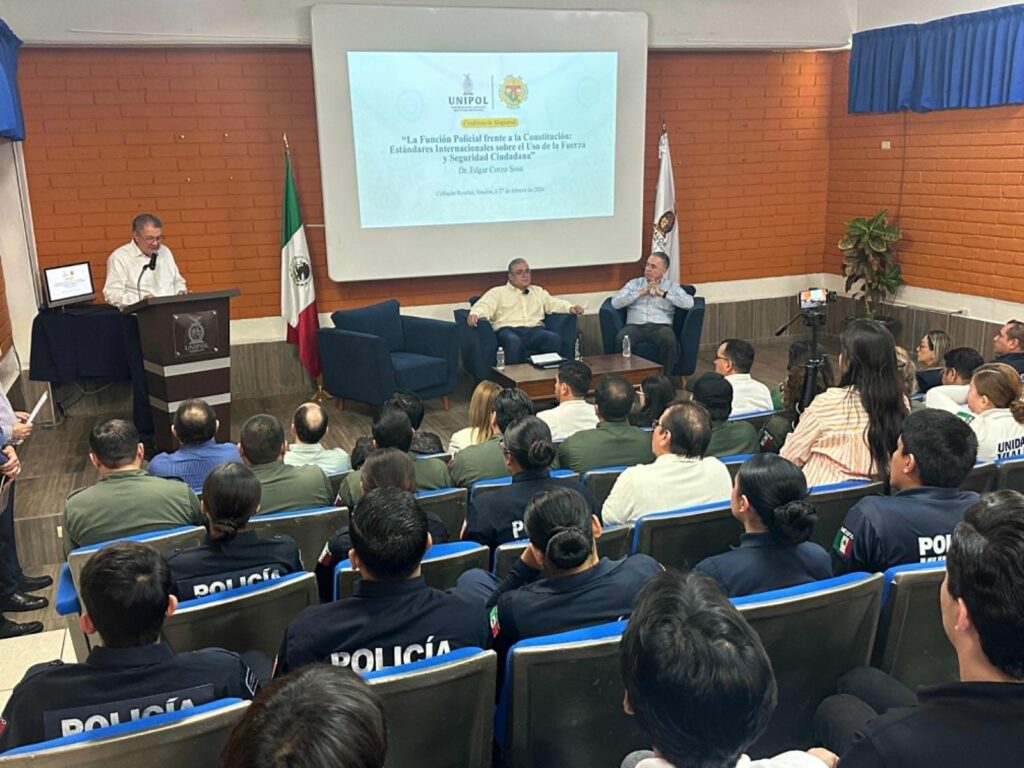 Llevan Unipol y ELDS Conferencia Magistral  sobre la temas de Función PolicialLa impartió el Dr. Edgar Corzo Sosa   destacado  jurista , docente y ex funcionario público