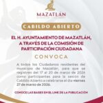 Convoca Gobierno de Mazatlán a participar en sesión de Cabildo Abierto