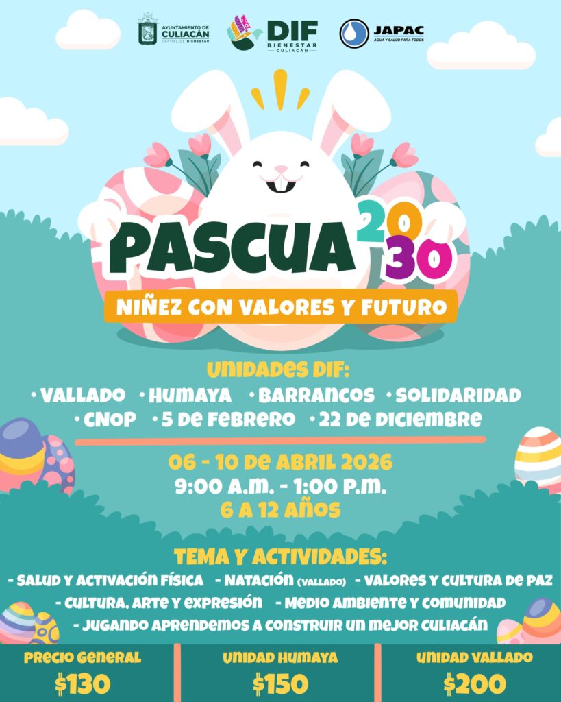 DIF Bienestar Culiacán invita al curso “Pascua 2030: Niñez con Valores y Futuro”