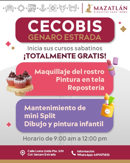 Impulsa Gobierno de Mazatlán capacitación con cursos sabatinos gratuitos en CECOBI Genaro Estrada