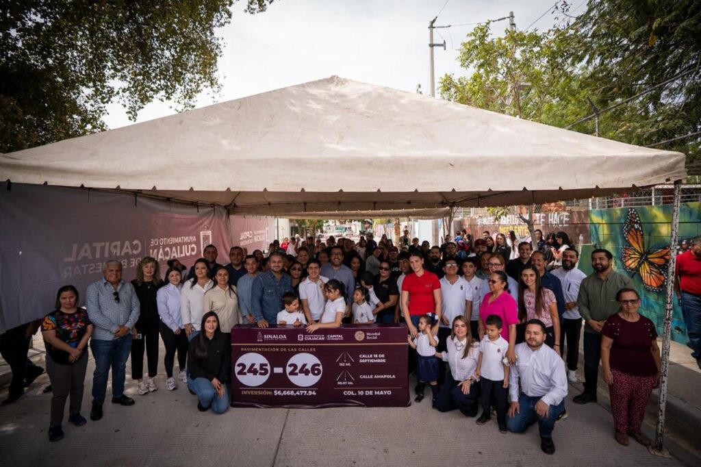 “Venimos a escuchar”; Juan de Dios al inaugurar tres calles para llegar a la pavimentación 247 en Culiacán