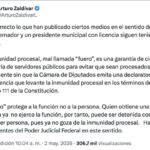 Zaldívar: licencia de Rocha implica pérdida de fuero y posibilidad de ser investigado
