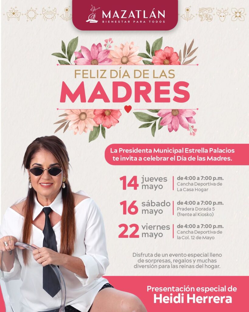 Invitan Gobierno Municipal y DIF Mazatlán a los festejos del Día de las Madres
