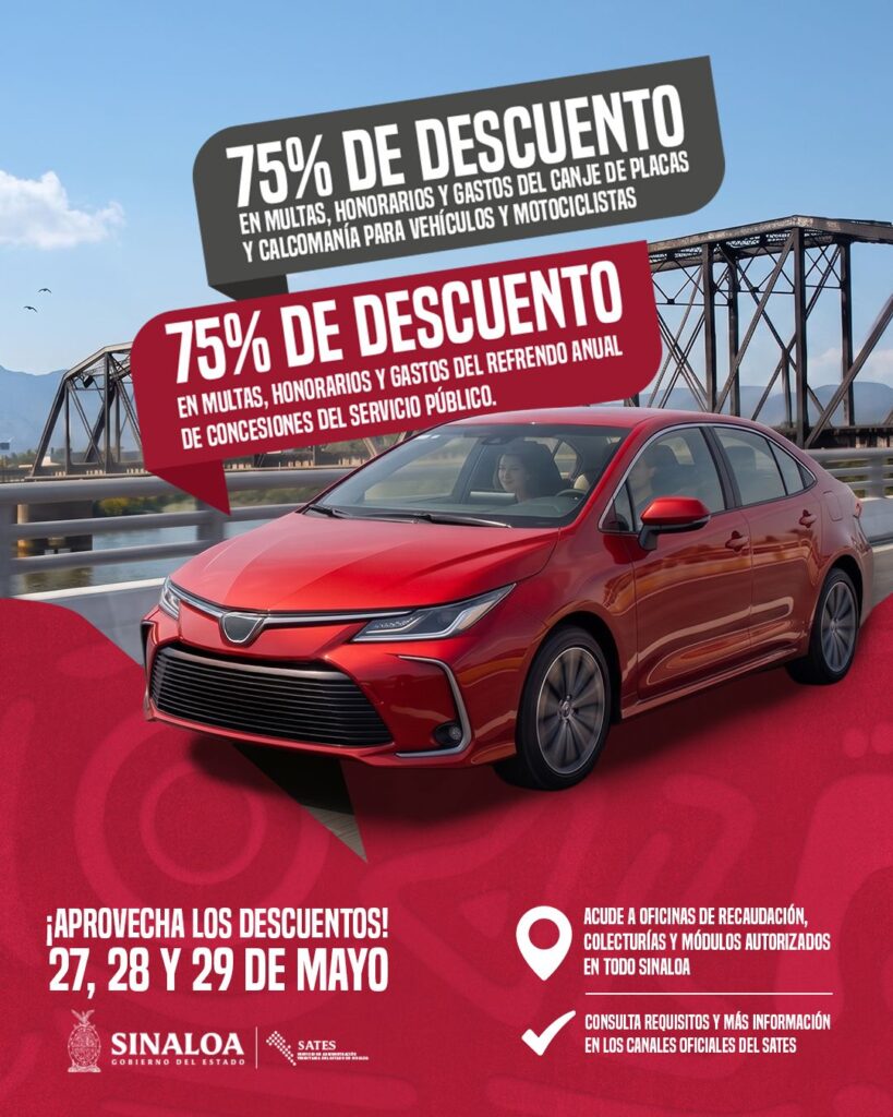 SATES anuncia estímulos fiscales y programas de regularización vehicular vigentes durante mayo