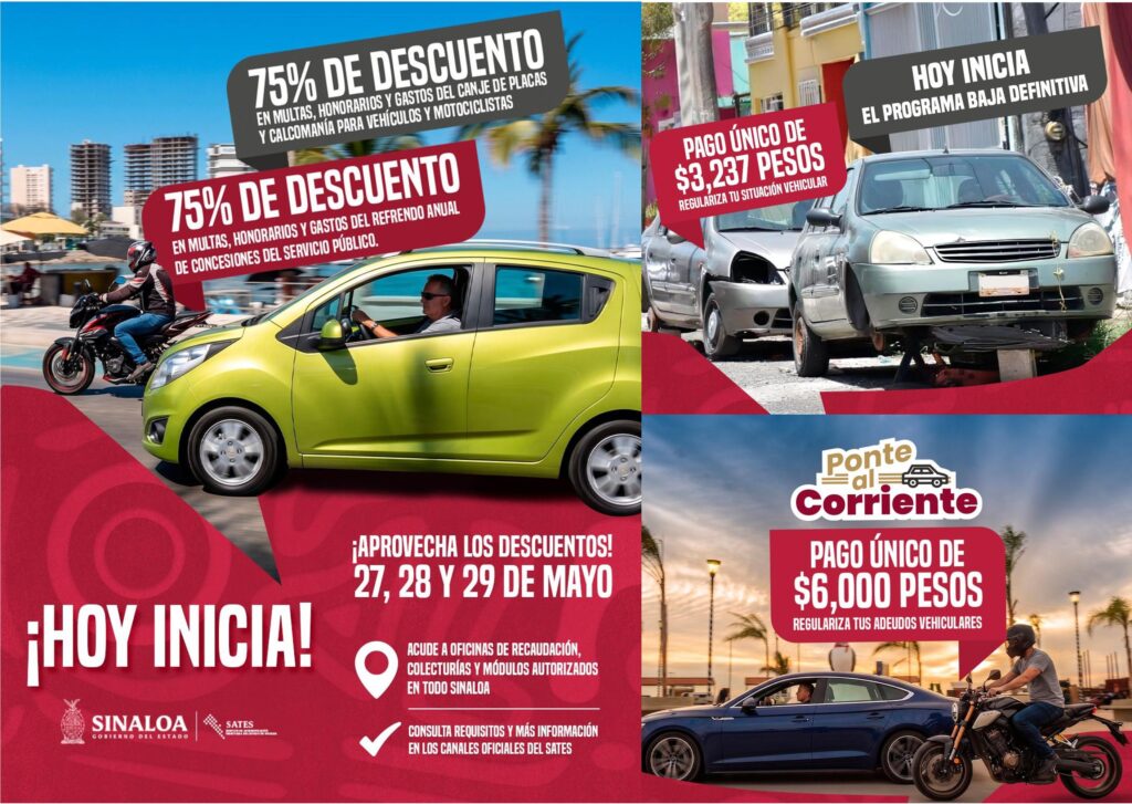 Hoy inician descuentos y programas de regularización vehicular del SATES