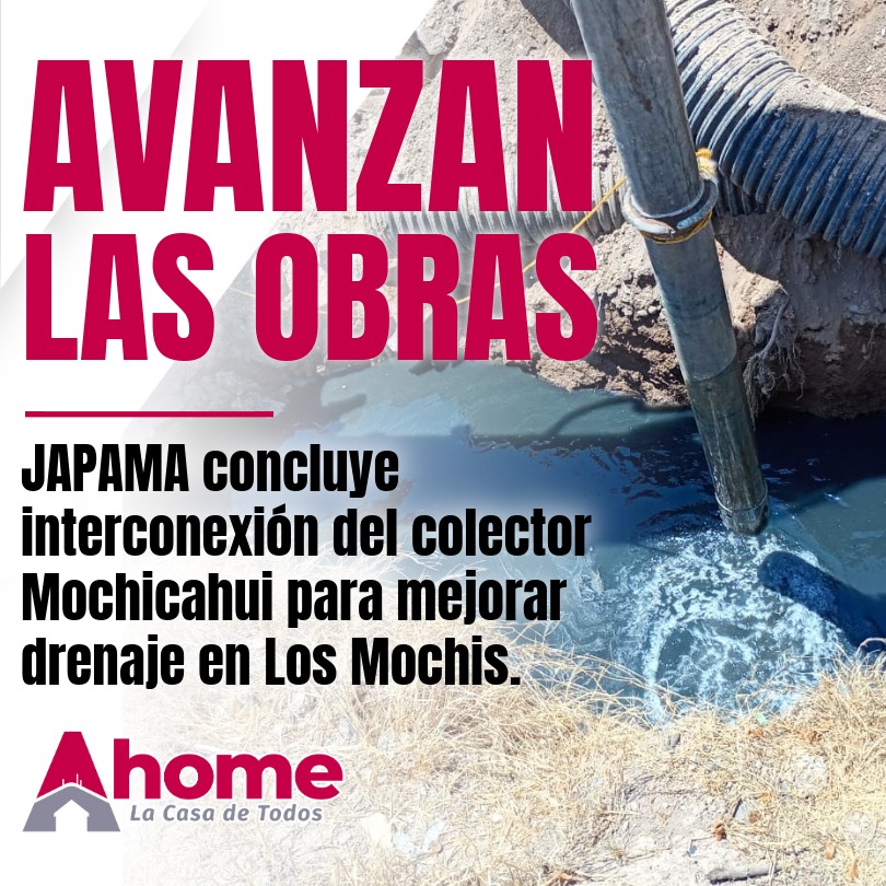 JAPAMA concluye interconexión del colector Mochicahui para mejorar drenaje en Los Mochis