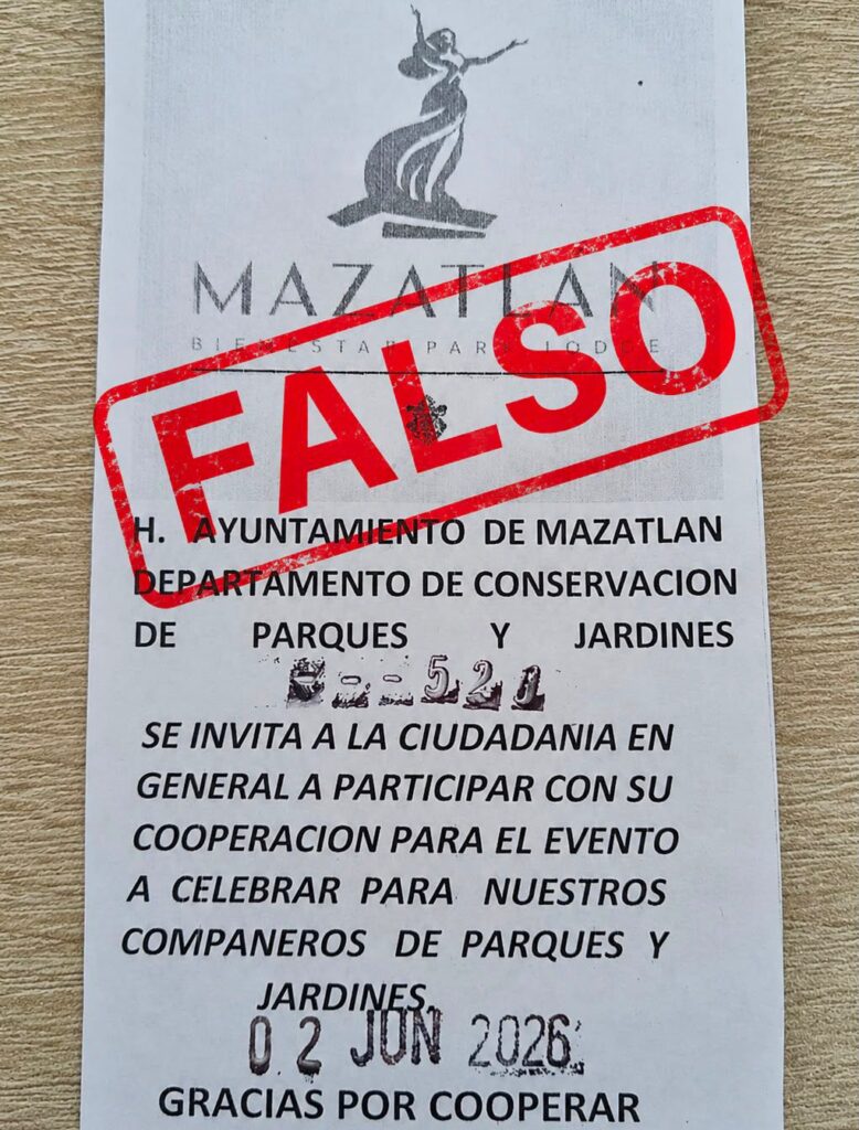 Alertan sobre folletos falsos que solicitan cooperación para supuesto festejo de Parques y Jardines