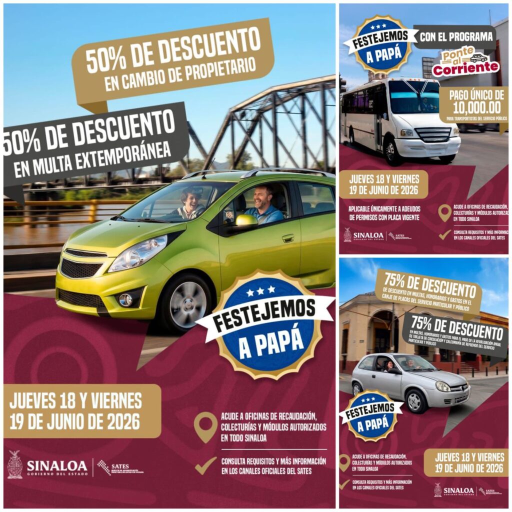 ¡Solo hoy y mañana! Aprovecha los beneficios de “Festejemos a Papá” y “Ponte al Corriente” para transportistas