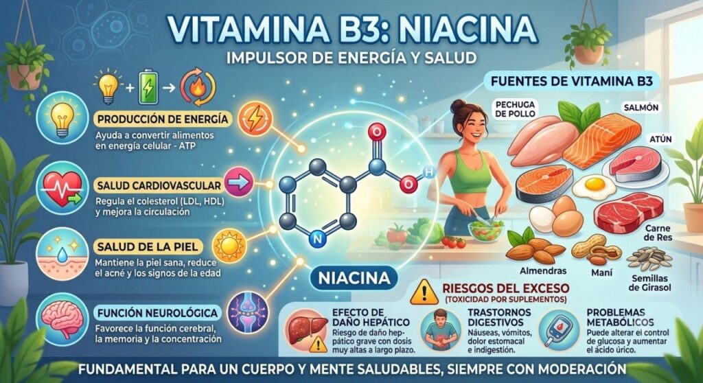Vitamina B3: Especialista de la UAS explica su importancia y el peligro de consumirla sin control; llama a evitar la suplementación ciega