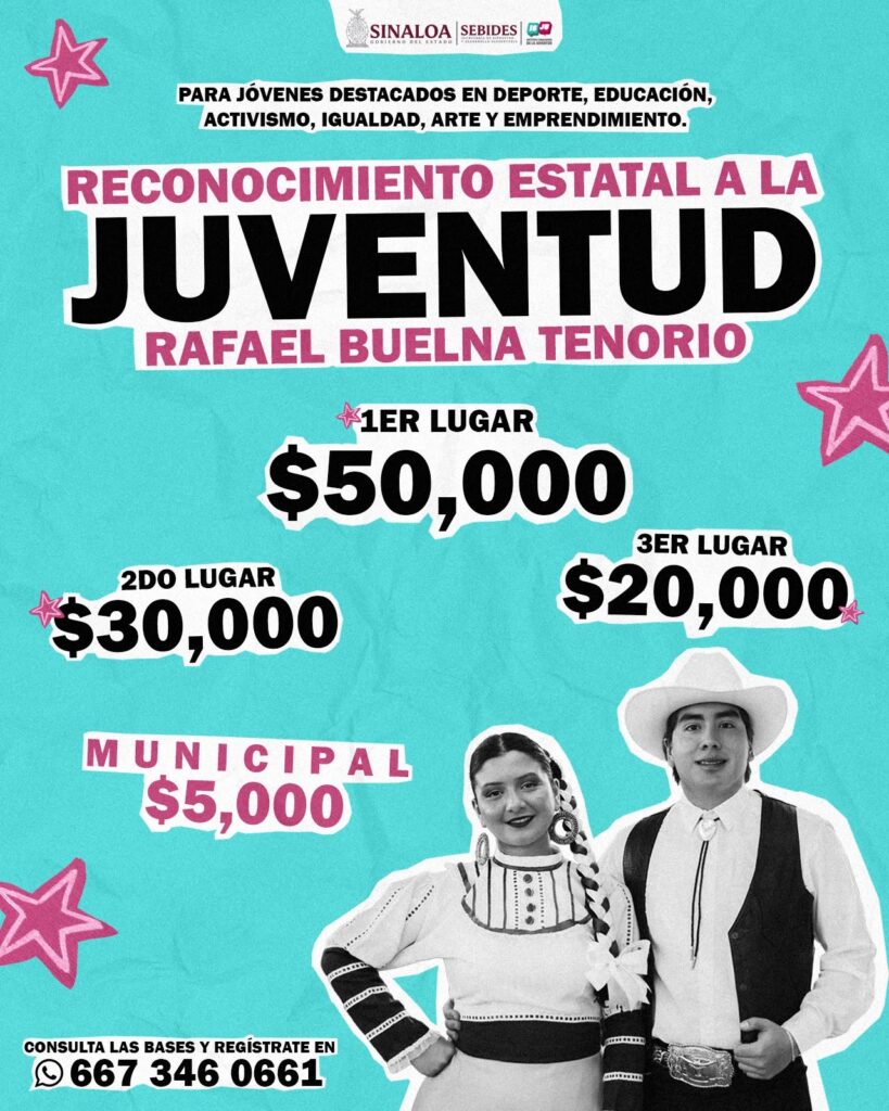¡Últimos días para participar! Hasta $185 mil en premios para las juventudes más destacadas de Sinaloa