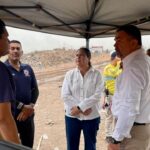 Minerva Osuna supervisa labores de contención del incendio en el Basurón Municipal