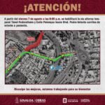 Este viernes 7 de agosto inicia el cierre total del bulevar Pedro Infante del Puente Negro al Congreso del Estado