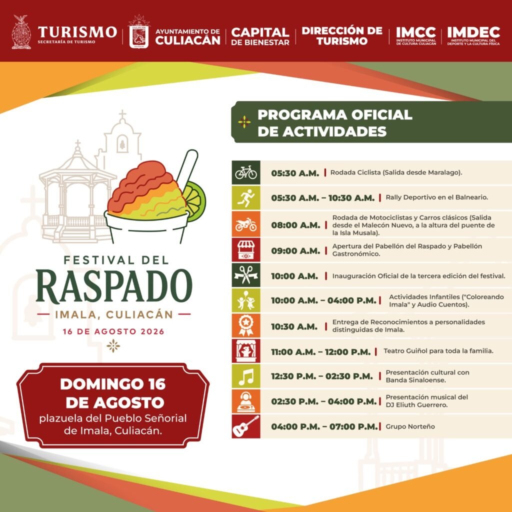 Invitan a disfrutar en familia la tercera edición del Festival del Raspado en Imala