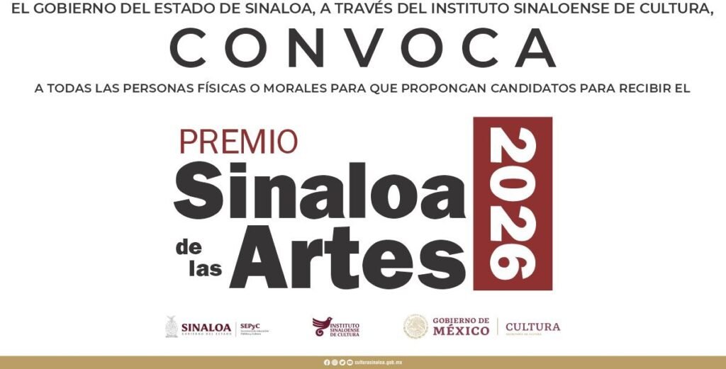 En marcha, la convocatoria delPremio Sinaloa de las Artes 2026
