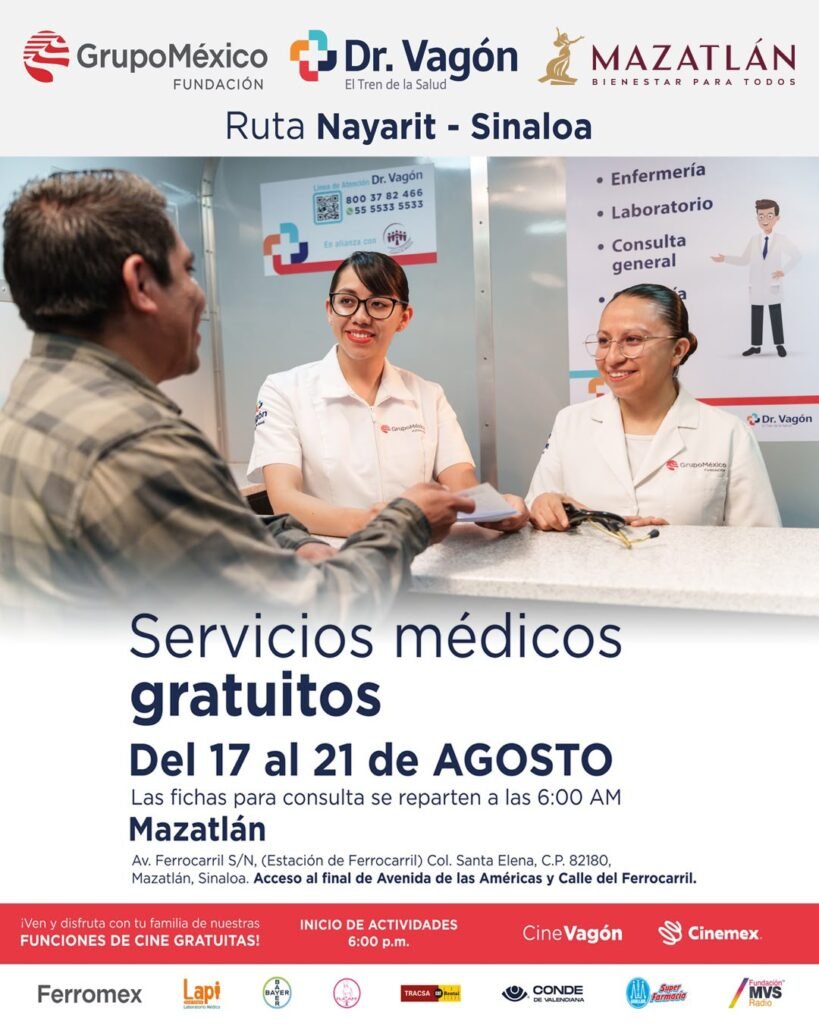 Dr. Vagón brindará atención médica gratuita en Mazatlán