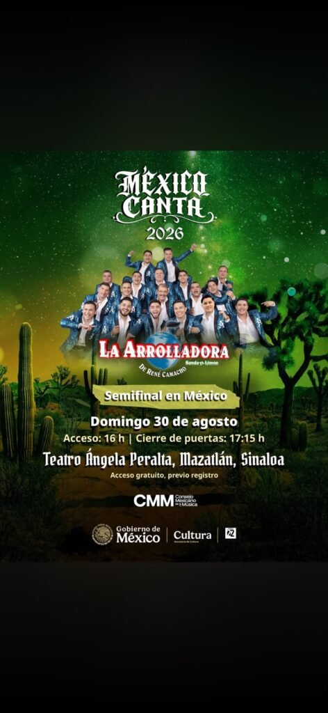 Invita Gobierno de Mazatlán a asistir a la semifinal de “México Canta”