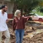 Estrella Palacios supervisa obra de pavimentación en Rincón de Mazatlán