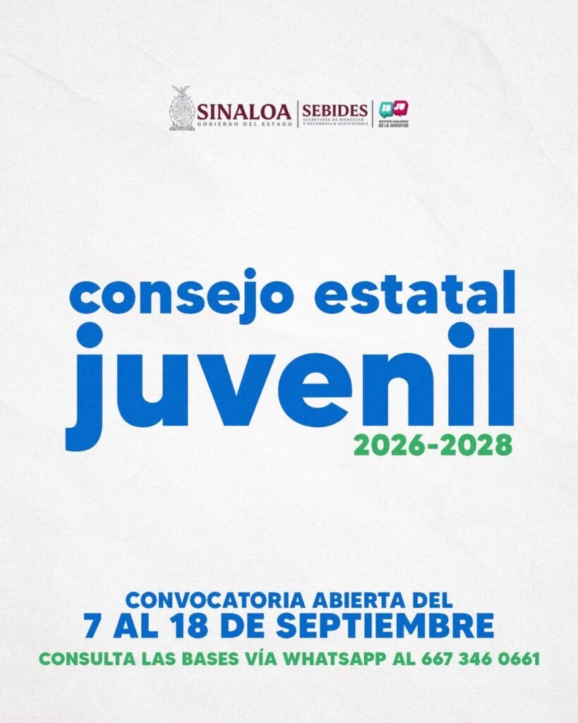 ¿Quieres formar parte del cambio en Sinaloa? Gobierno del Estado convoca a jóvenes para representar las propuestas de las juventudes