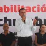 Entrega Jorge Bojórquez techumbre rehabilitada en Dautillos. 