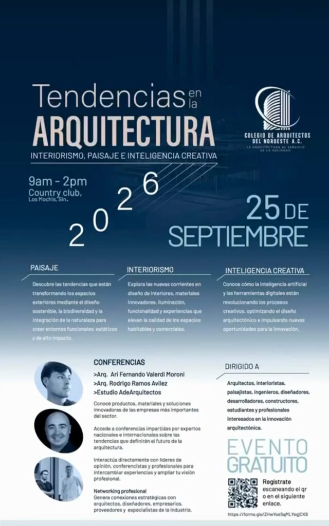 Ahome será sede de “Tendencias en la Arquitectura 2026” con conferencias sobre IA, paisaje e interiorismo
