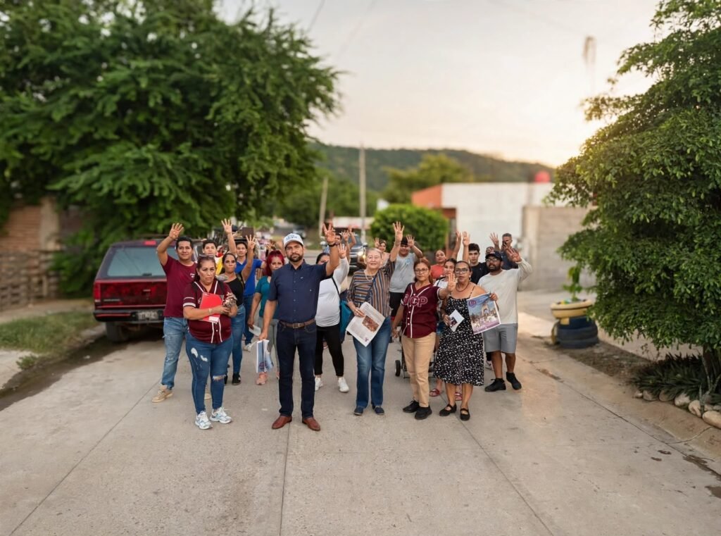 Juan Carlos Patrón recorre el fraccionamiento Santa Teresa en Mazatlán