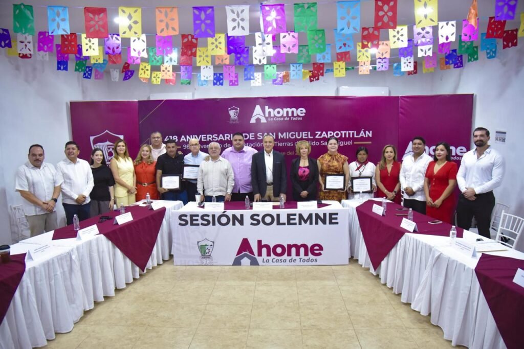 Conmemoran 418 aniversario de San Miguel Zapotitlán, con Traslado de Poderes y Sesión Solemne de Cabildo