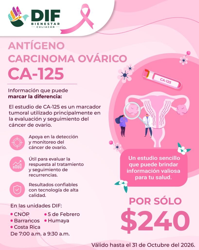 DIF Culiacán ofrece paquetes de estudios de laboratorio durante el Mes Rosa